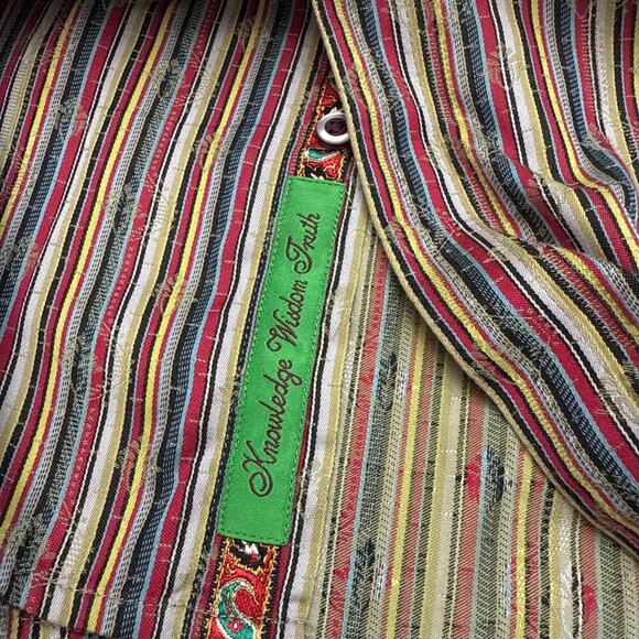 Robert Graham Shirt Mens XLT XL Tall Flip Cuff Multicolor Striped Party - Picture 4 of 13